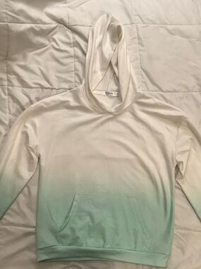 Kids Ombre Hoodie Jacket - White to Mint